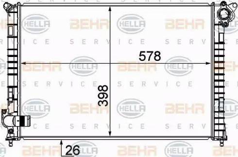 BEHR HELLA Service 8MK 376 749-501 - Радіатор, охолодження двигуна autocars.com.ua