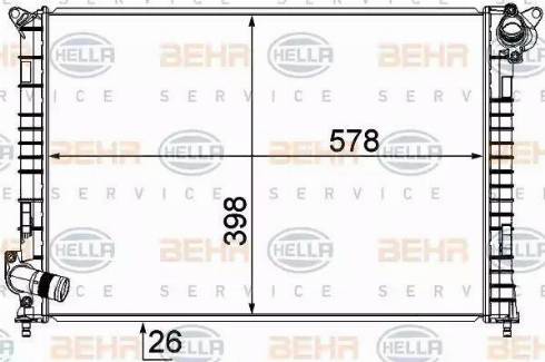 BEHR HELLA Service 8MK 376 749-521 - Радіатор, охолодження двигуна autocars.com.ua