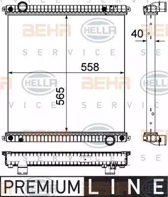 BEHR HELLA Service 8MK 376 751-251 - Радіатор, охолодження двигуна autocars.com.ua