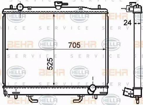 BEHR HELLA Service 8MK 376 753-661 - Радіатор, охолодження двигуна autocars.com.ua