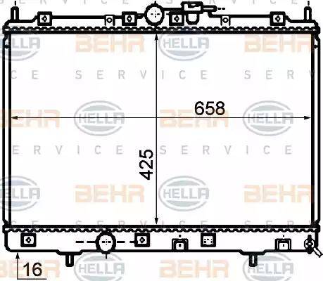 BEHR HELLA Service 8MK 376 753-671 - Радіатор, охолодження двигуна autocars.com.ua