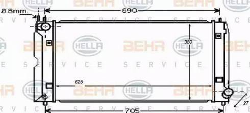 BEHR HELLA Service 8MK 376 753-731 - Радіатор, охолодження двигуна autocars.com.ua