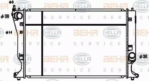BEHR HELLA Service 8MK 376 753-741 - Радіатор, охолодження двигуна autocars.com.ua
