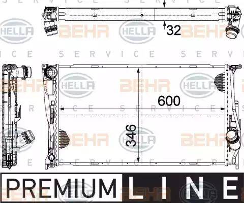 BEHR HELLA Service 8MK 376 754-001 - Радіатор, охолодження двигуна autocars.com.ua