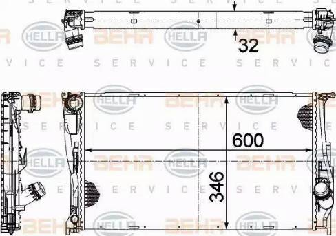 BEHR HELLA Service 8MK 376 754-024 - Радіатор, охолодження двигуна autocars.com.ua