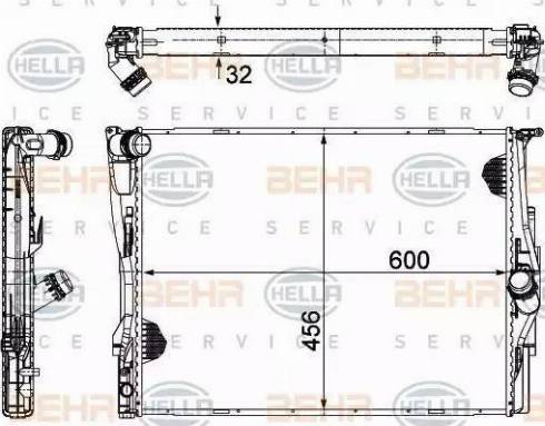 BEHR HELLA Service 8MK 376 754-051 - Радіатор, охолодження двигуна autocars.com.ua