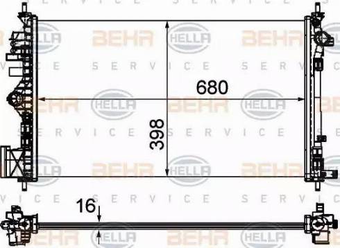 BEHR HELLA Service 8MK 376 754-301 - Радіатор, охолодження двигуна autocars.com.ua