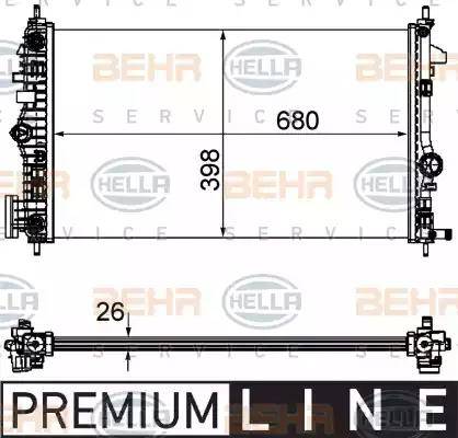 BEHR HELLA Service 8MK 376 754-361 - Радіатор, охолодження двигуна autocars.com.ua