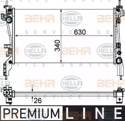 BEHR HELLA Service 8MK 376 754-581 - Радіатор, охолодження двигуна autocars.com.ua