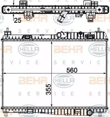 BEHR HELLA Service 8MK 376 754-764 - Радіатор, охолодження двигуна autocars.com.ua