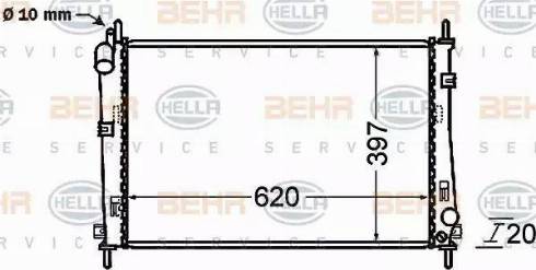 BEHR HELLA Service 8MK 376 754-781 - Радіатор, охолодження двигуна autocars.com.ua