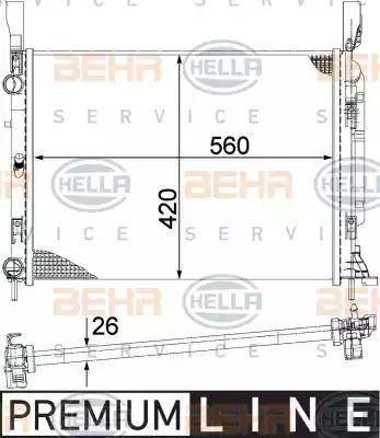 BEHR HELLA Service 8MK 376 755-521 - Радіатор, охолодження двигуна autocars.com.ua