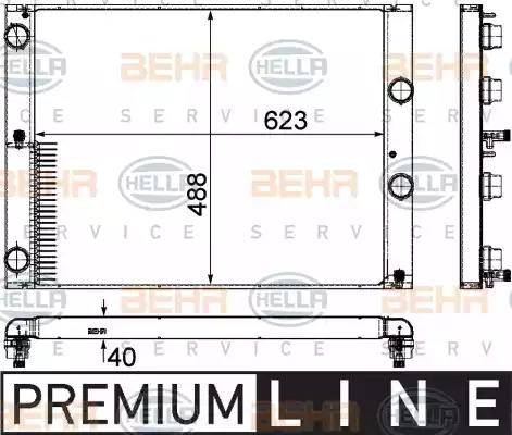 BEHR HELLA Service 8MK 376 755-581 - Радіатор, охолодження двигуна autocars.com.ua