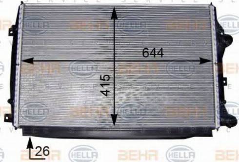 BEHR HELLA Service 8MK 376 755-801 - Радіатор, охолодження двигуна autocars.com.ua