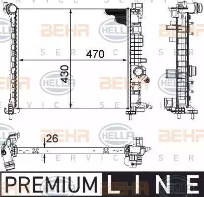 BEHR HELLA Service 8MK 376 756-451 - Радіатор, охолодження двигуна autocars.com.ua