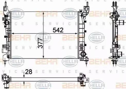 BEHR HELLA Service 8MK 376 756-521 - Радіатор, охолодження двигуна autocars.com.ua