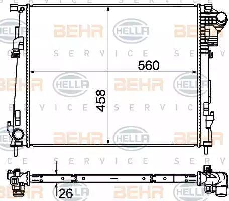 BEHR HELLA Service 8MK 376 759-001 - Радіатор, охолодження двигуна autocars.com.ua