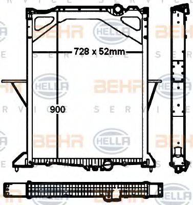 BEHR HELLA Service 8MK 376 760-441 - Радіатор, охолодження двигуна autocars.com.ua