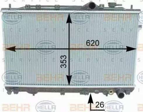 BEHR HELLA Service 8MK 376 762-151 - Радіатор, охолодження двигуна autocars.com.ua