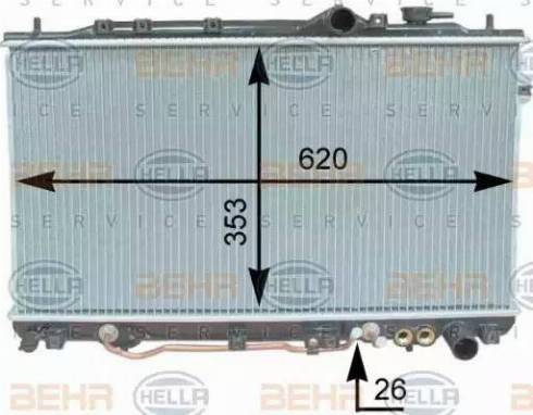 BEHR HELLA Service 8MK 376 762-161 - Радіатор, охолодження двигуна autocars.com.ua