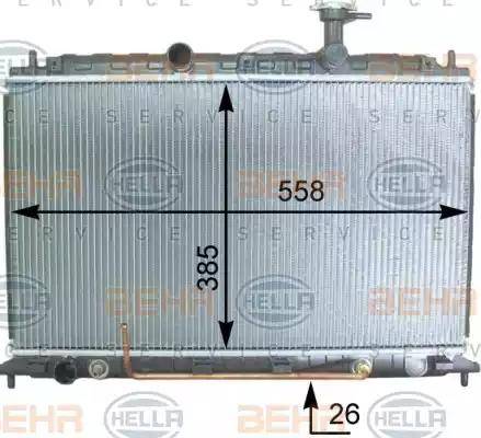 BEHR HELLA Service 8MK 376 763-491 - Радіатор, охолодження двигуна autocars.com.ua