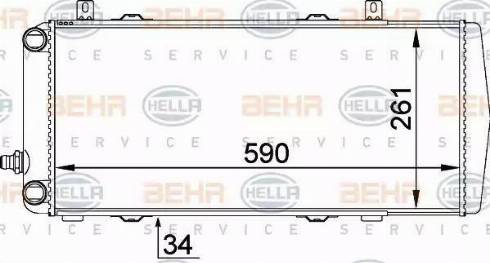 BEHR HELLA Service 8MK 376 764-081 - Радіатор, охолодження двигуна autocars.com.ua