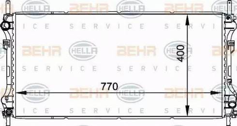 BEHR HELLA Service 8MK 376 764-091 - Радіатор, охолодження двигуна autocars.com.ua