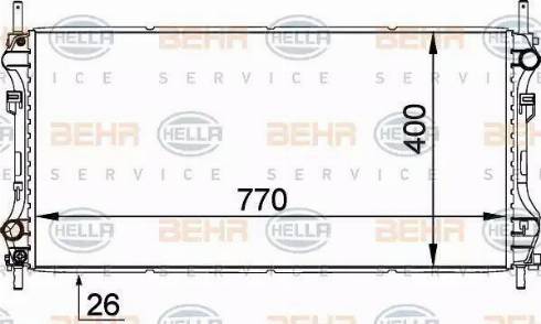 BEHR HELLA Service 8MK 376 764-111 - Радіатор, охолодження двигуна autocars.com.ua