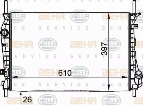 BEHR HELLA Service 8MK 376 764-161 - Радіатор, охолодження двигуна autocars.com.ua