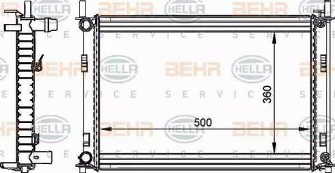 BEHR HELLA Service 8MK 376 764-301 - Радіатор, охолодження двигуна autocars.com.ua