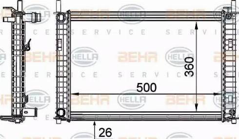 BEHR HELLA Service 8MK 376 764-321 - Радіатор, охолодження двигуна autocars.com.ua