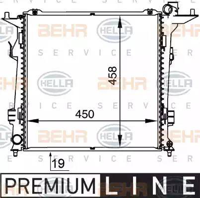 BEHR HELLA Service 8MK 376 764-471 - Радіатор, охолодження двигуна autocars.com.ua