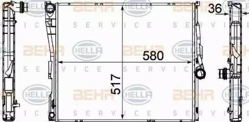 BEHR HELLA Service 8MK 376 764-771 - Радіатор, охолодження двигуна autocars.com.ua