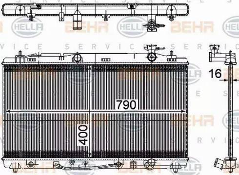 BEHR HELLA Service 8MK 376 764-781 - Радіатор, охолодження двигуна autocars.com.ua