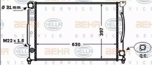 BEHR HELLA Service 8MK 376 766-131 - Радіатор, охолодження двигуна autocars.com.ua