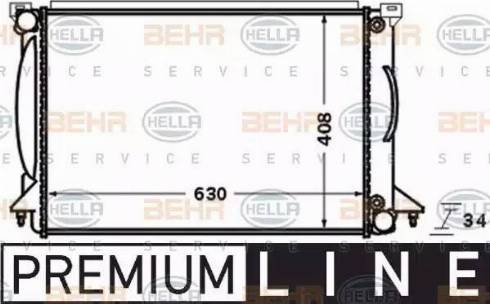 BEHR HELLA Service 8MK 376 766-341 - Радіатор, охолодження двигуна autocars.com.ua