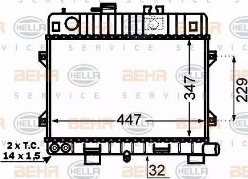 BEHR HELLA Service 8MK 376 766-451 - Радіатор, охолодження двигуна autocars.com.ua