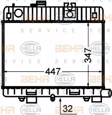 BEHR HELLA Service 8MK 376 766-461 - Радіатор, охолодження двигуна autocars.com.ua