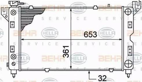 BEHR HELLA Service 8MK 376 766-521 - Радіатор, охолодження двигуна autocars.com.ua