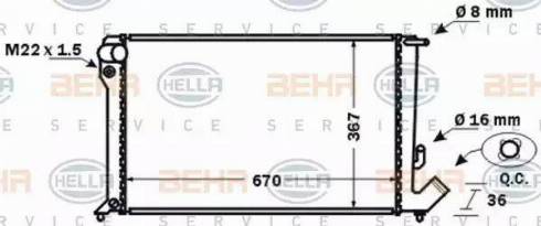 BEHR HELLA Service 8MK 376 767-011 - Радіатор, охолодження двигуна autocars.com.ua