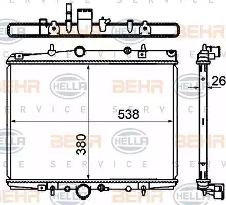 BEHR HELLA Service 8MK 376 767-061 - Радіатор, охолодження двигуна autocars.com.ua