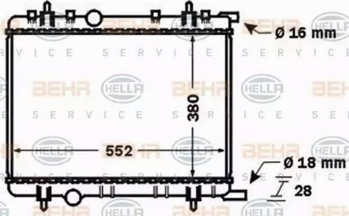 BEHR HELLA Service 8MK 376 767-071 - Радіатор, охолодження двигуна autocars.com.ua