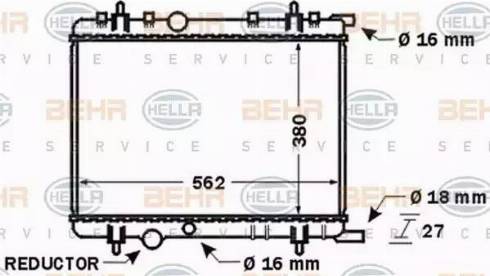 BEHR HELLA Service 8MK 376 767-091 - Радіатор, охолодження двигуна autocars.com.ua