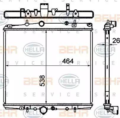 BEHR HELLA Service 8MK 376 767-111 - Радиатор, охлаждение двигателя autodnr.net