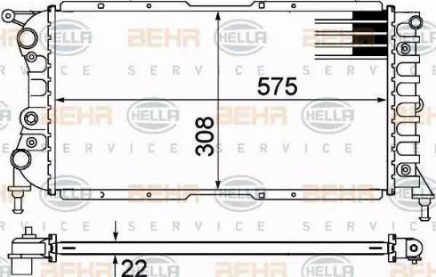 BEHR HELLA Service 8MK 376 767-511 - Радіатор, охолодження двигуна autocars.com.ua