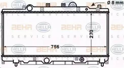 BEHR HELLA Service 8MK 376 767-521 - Радіатор, охолодження двигуна autocars.com.ua