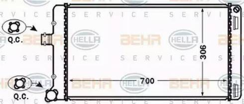 BEHR HELLA Service 8MK 376 767-641 - Радіатор, охолодження двигуна autocars.com.ua