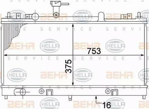 BEHR HELLA Service 8MK 376 769-681 - Радіатор, охолодження двигуна autocars.com.ua