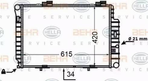 BEHR HELLA Service 8MK 376 769-721 - Радіатор, охолодження двигуна autocars.com.ua