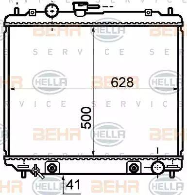 BEHR HELLA Service 8MK 376 770-161 - Радіатор, охолодження двигуна autocars.com.ua